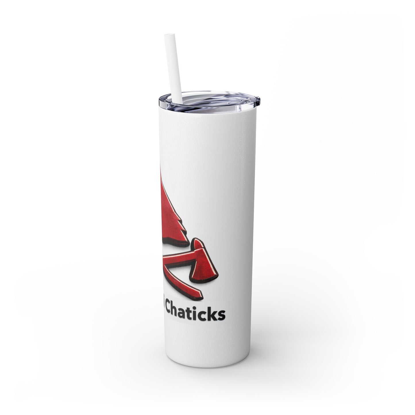 Pawnee Skinny Tumbler — Red Wolf Logo 20oz Insulated Tumbler with Straw