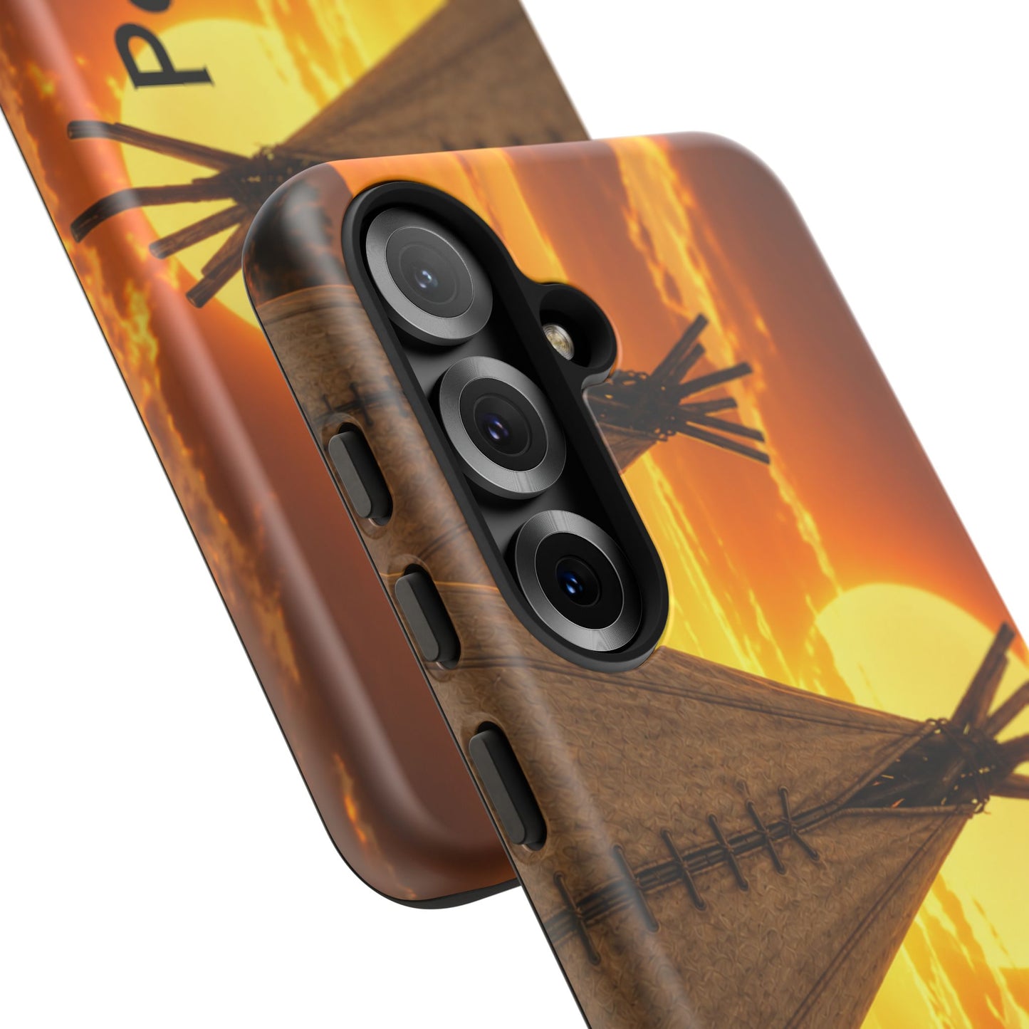 Ponca Sunset Tipi Phone Case — Personalized Native Teepee Landscape