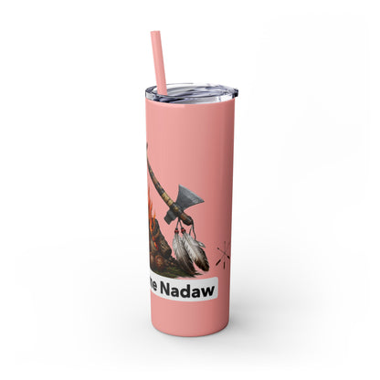 Pottawatomie Campfire Badge Skinny Tumbler 20oz — Badawadame Nation Design