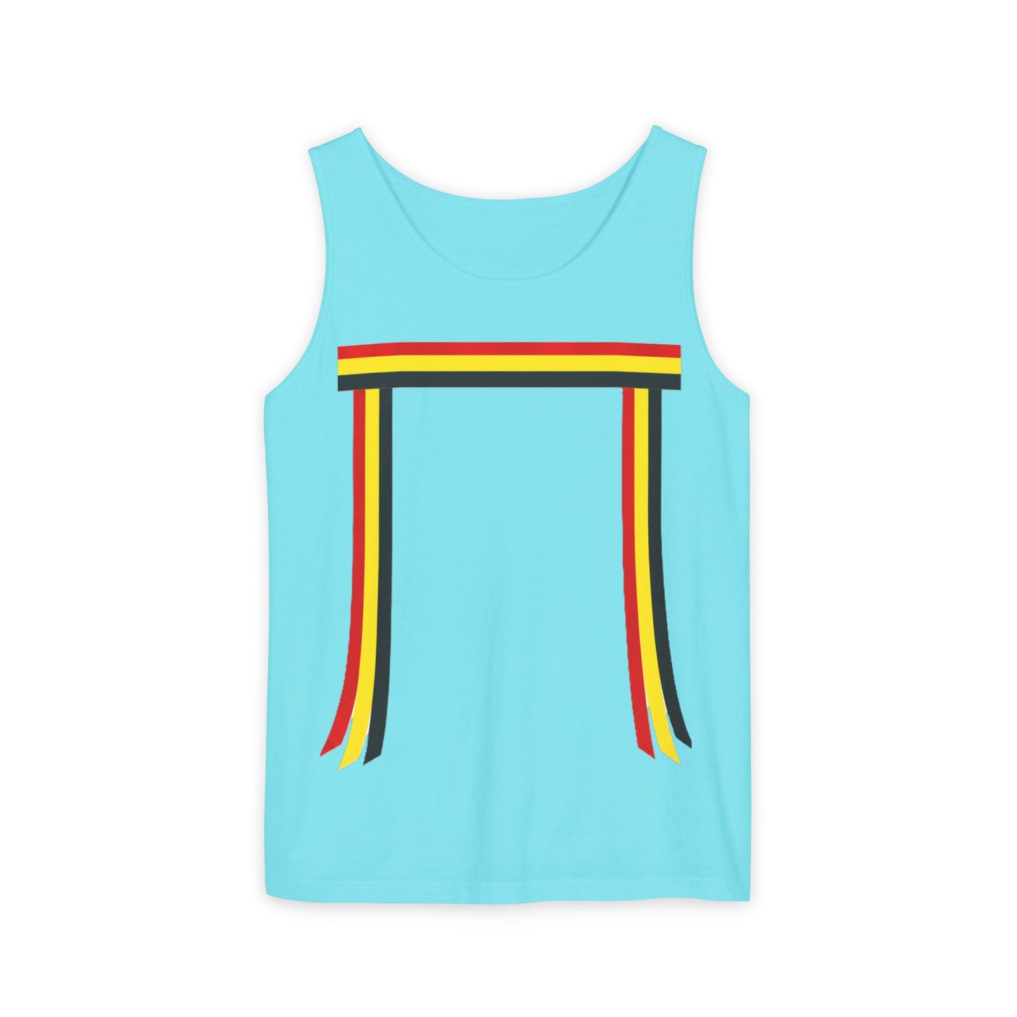 Ribbon shirt inspired Tank Top — Red Black Gold Striped Graphic Tank