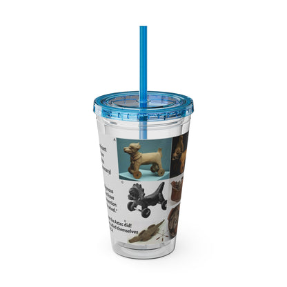 Aztec Sunsplash 16oz Insulated Straw Tumbler — Historical Artifact Illustration Design