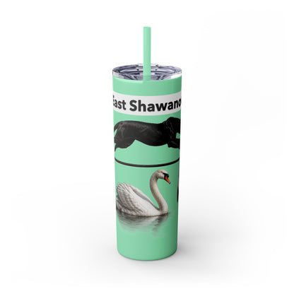 Shawnee East Skinny 20oz Tumbler with Straw — East Shawano River Swan & Otter Design