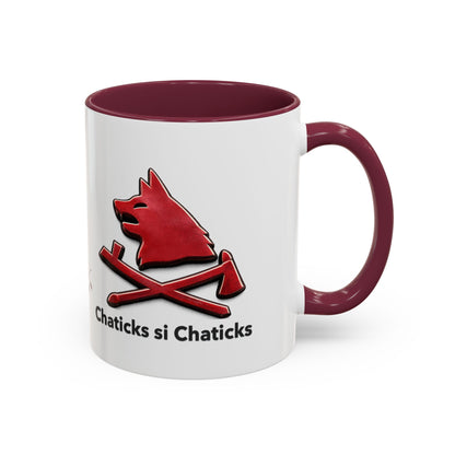Pawnee Chaticks Si Chaticks Red Wolf Logo Mug — Funny Novelty Coffee Cup (11oz, 15oz)