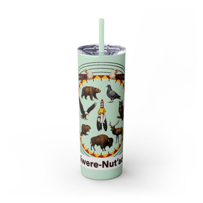 Otoe Missouria Native Animal Medicine Wheel 20oz Skinny Tumbler with Straw