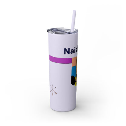 Apache 20oz Skinny Tumbler with Straw — Colorful Retro Design "Naishade"