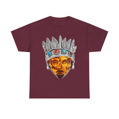 Tribal Crown Mask Tee — Vintage Gemstone Headdress Graphic T-Shirt