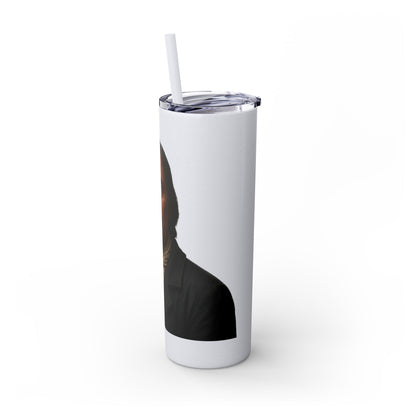 Chitto Harjo 20oz Skinny Tumbler with Classic Native American Portrait — Travel Straw Cup