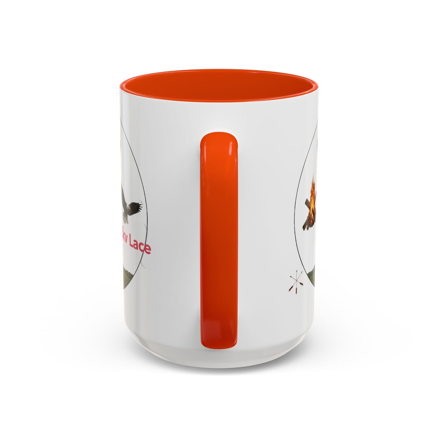 Kialegee Adventure Mug — 'Ekv Lace' Cross, Eagle & Campfire Ceramic Coffee Cup (11oz/15oz)