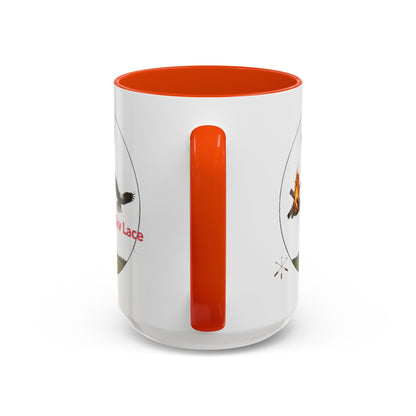 Kialegee Adventure Mug — 'Ekv Lace' Cross, Eagle & Campfire Ceramic Coffee Cup (11oz/15oz)
