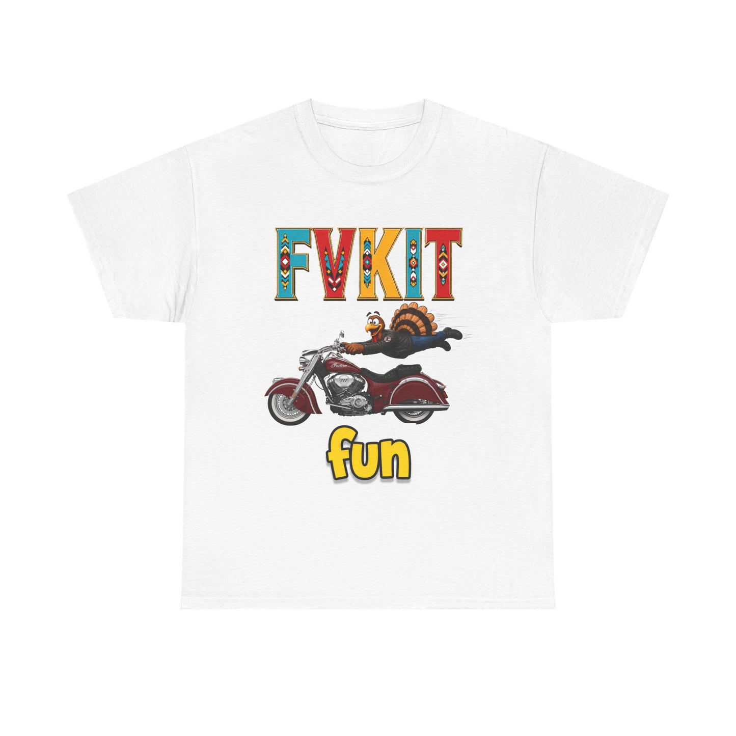 Turkey Motorcycle  Graphic Tee — Retro Rider Humor T-Shirt