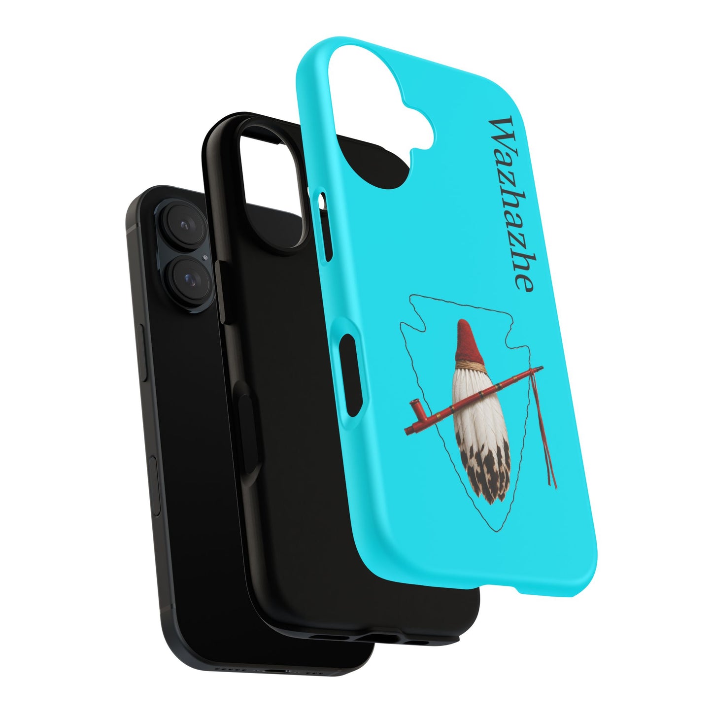 Osage Phone Case — Wazhahze Tribal Shield Design (Native Feather & Tomahawk)