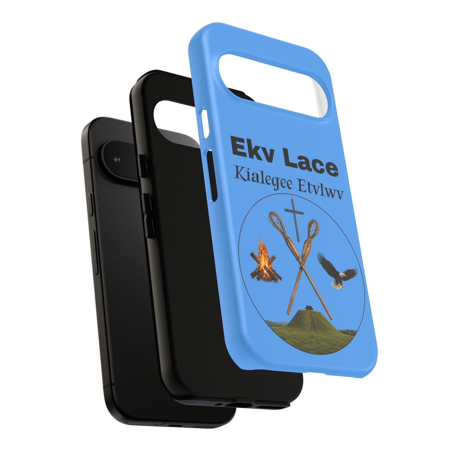 Kialegee Protective Phone Case — Custom 'Ekv Lace' Cross & Campfire Design