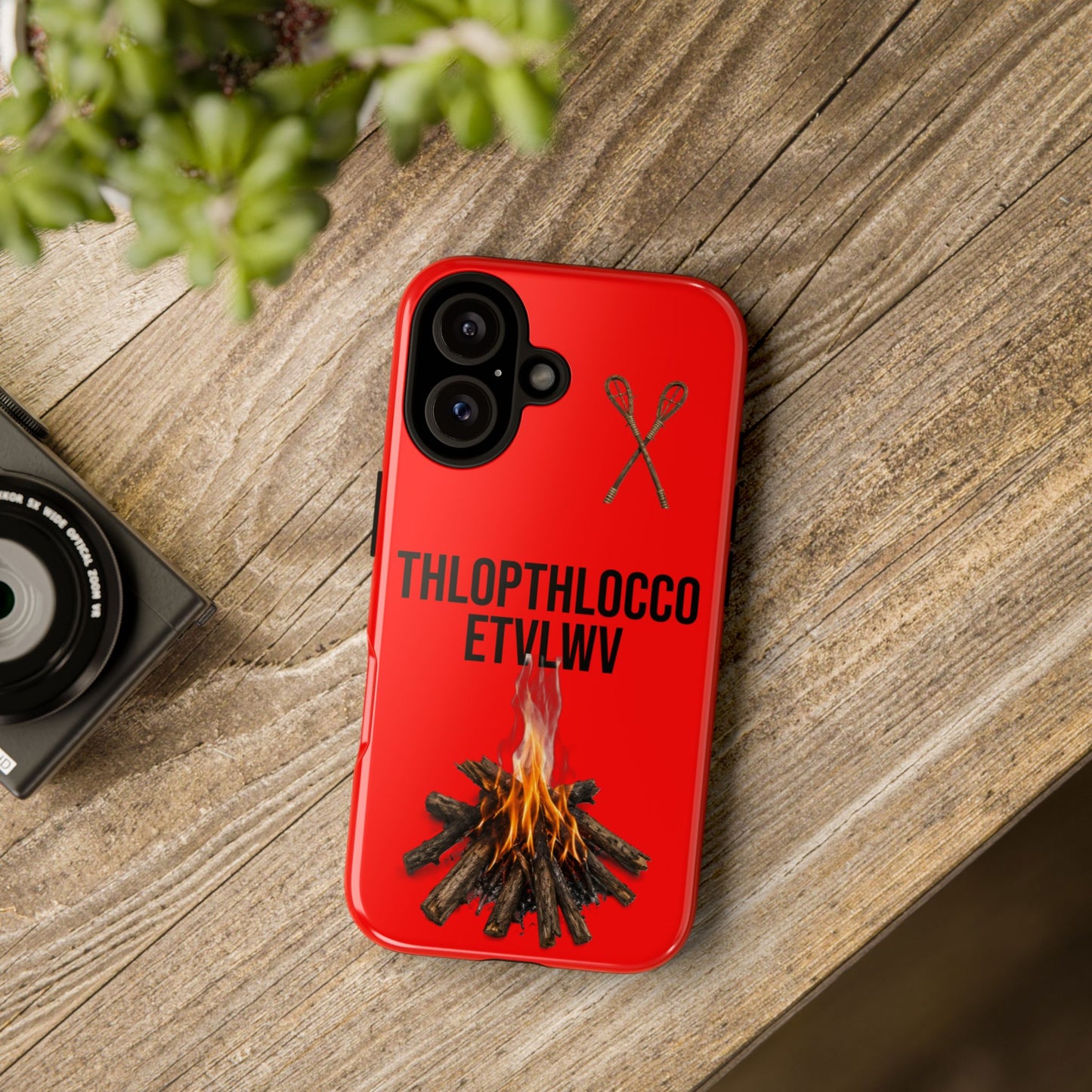 Thlopthlocco Protective Phone Case —  Text "THLOPTHLOCCO ETVLWV"