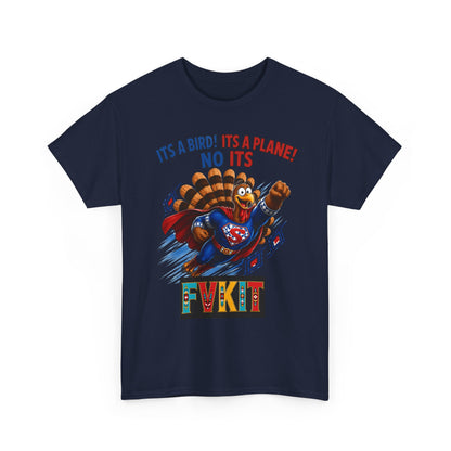 Turkey Superhero "It's a Bird! It's a Plane! No It's" with Arrow Back Print