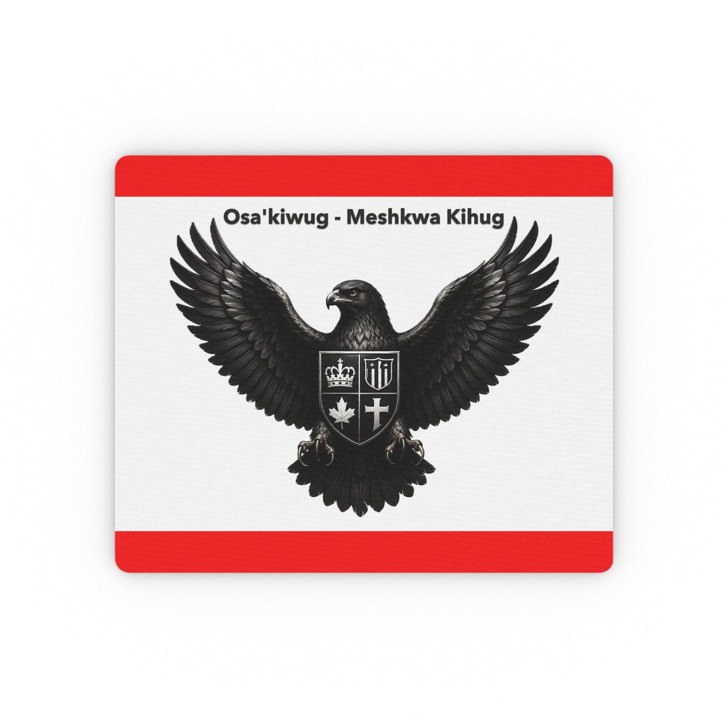 Sac & Fox Eagle Crest Mouse Pad — Osa'kiwug · Meshkwa Kihug Patriotic Desk Mat