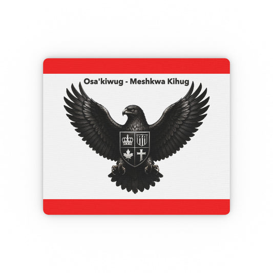 Sac & Fox Eagle Crest Mouse Pad — Osa'kiwug · Meshkwa Kihug Patriotic Desk Mat