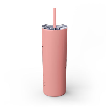Osage Skinny Tumbler — Native Feather & Pipe Design 20oz Straw Cup