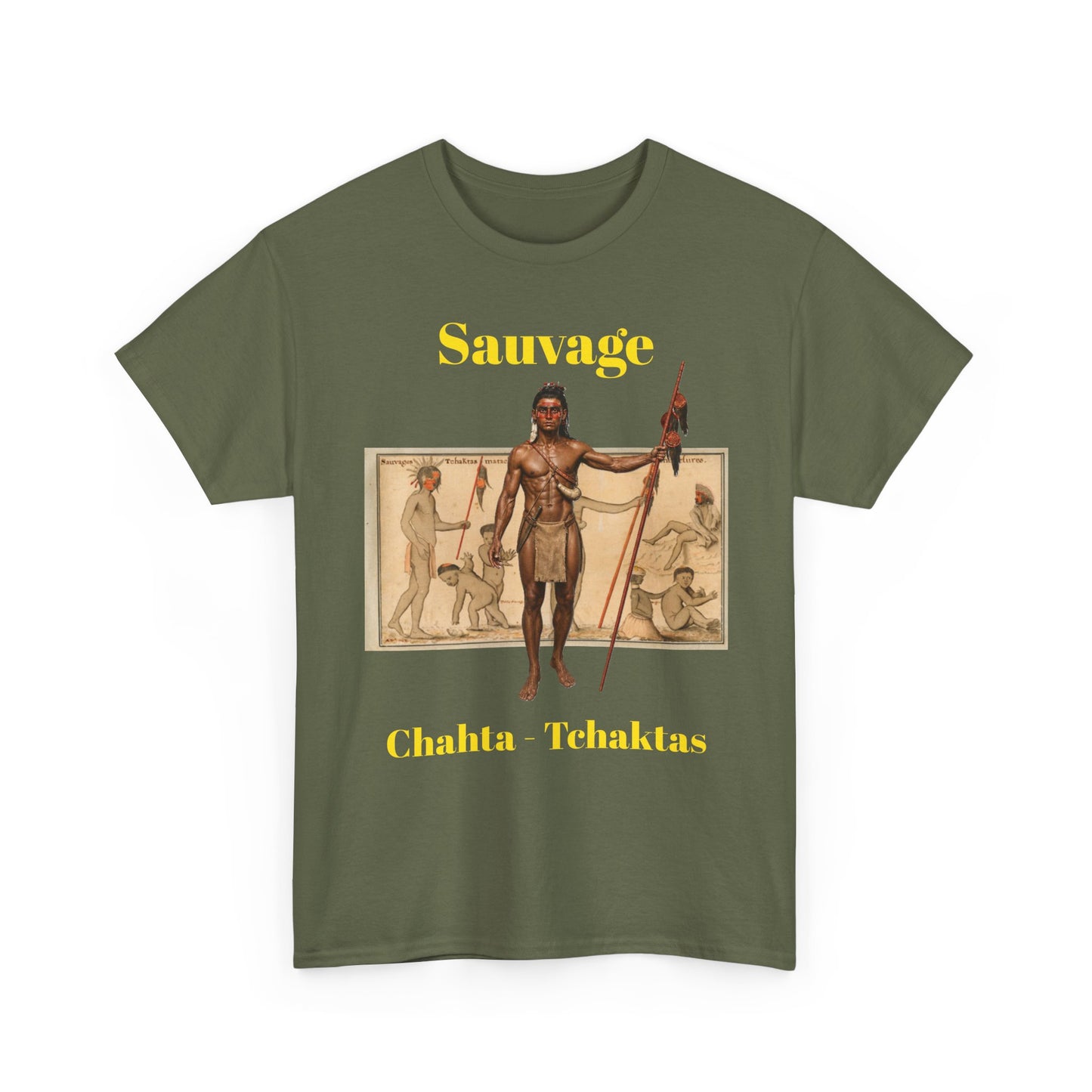 Savage Chahta Tchaklas Graphic Tee – Native American Heritage Art T-Shirt