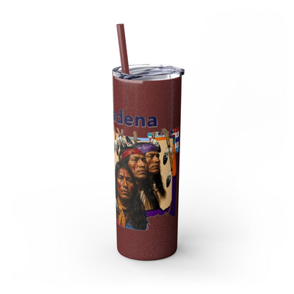 Apache 20oz Skinny Tumbler with Straw — Colorful Retro Design "Naishade"