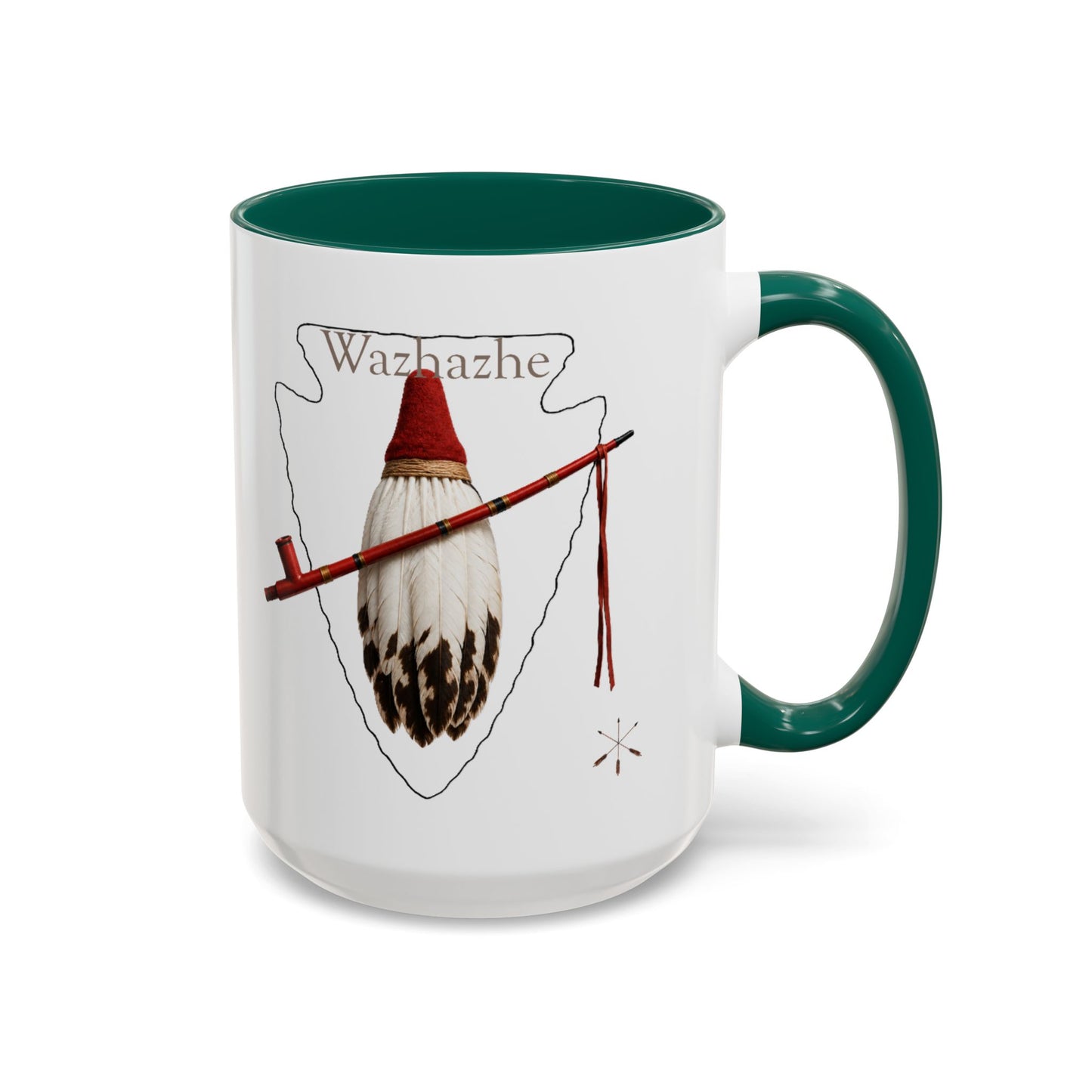 Osage Wazhazhe Tribal Feather Mug (11oz & 15oz) — Native-Inspired Coffee Cup