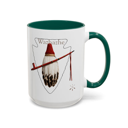 Osage Wazhazhe Tribal Feather Mug (11oz & 15oz) — Native-Inspired Coffee Cup