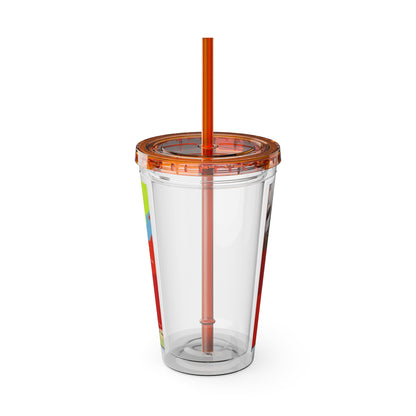 Pontiac Indigenous Nations Map Tumbler — 16oz Sunsplash Straw Cup