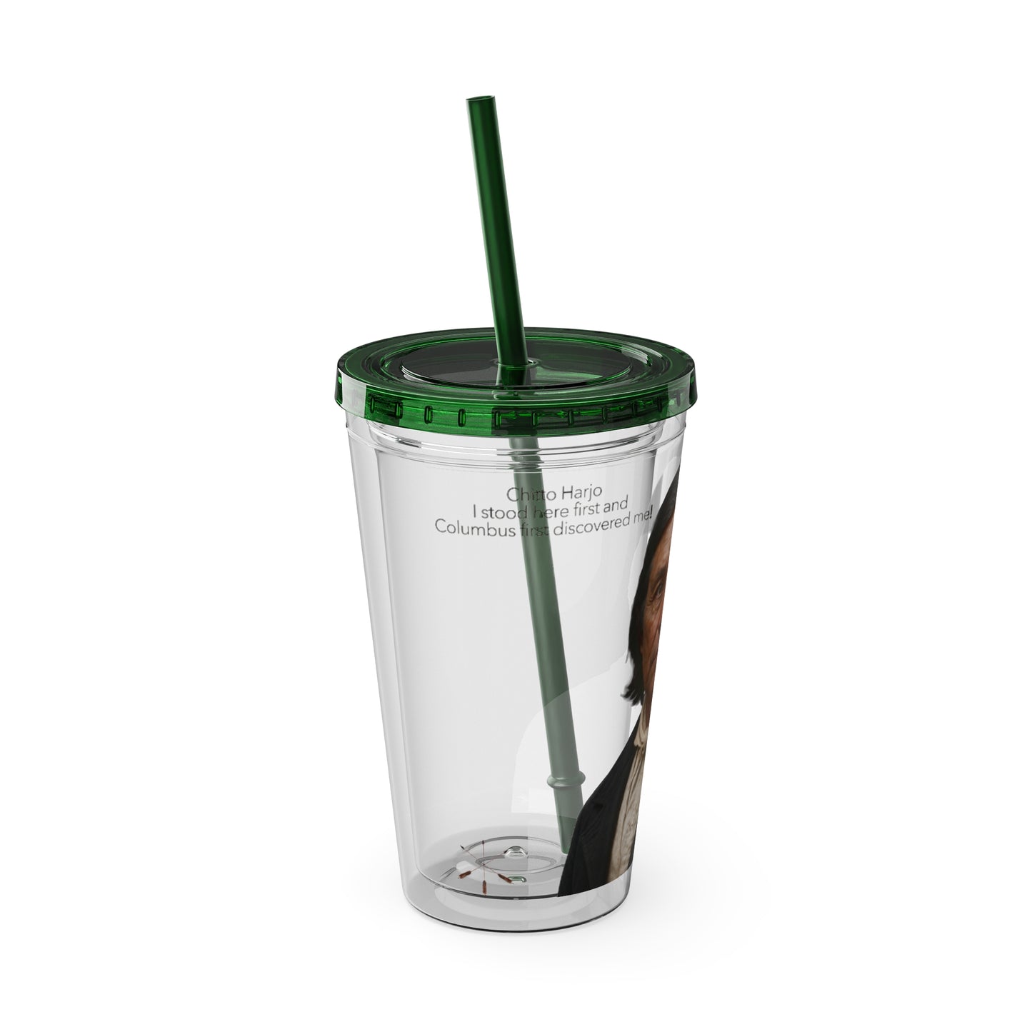 Chitto Harjo 16oz Portrait Tumbler with Straw — Historical Figure Illustration