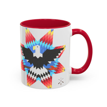 Onci  Eagle Star Ceramic Mug — Colorful Geometric Native-Inspired Coffee Cup (11oz, 15oz)