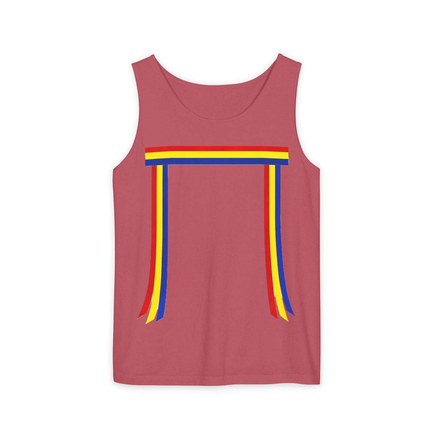 Blue Ribbon Shirt inpired Tank Top — Minimal Rainbow Ribbon Graphic