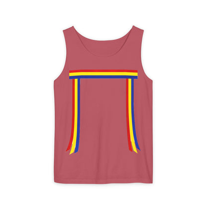 Blue Ribbon Shirt inpired Tank Top — Minimal Rainbow Ribbon Graphic
