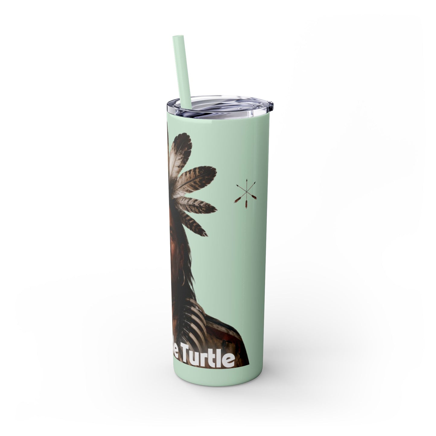 Miami 20oz Skinny Tumbler with Straw — Native Chief Portrait Travel Cup