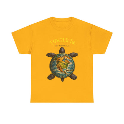 Turtle Globe Graphic Tee — "Turtle Is" Vintage Earth Turtle T-Shirt