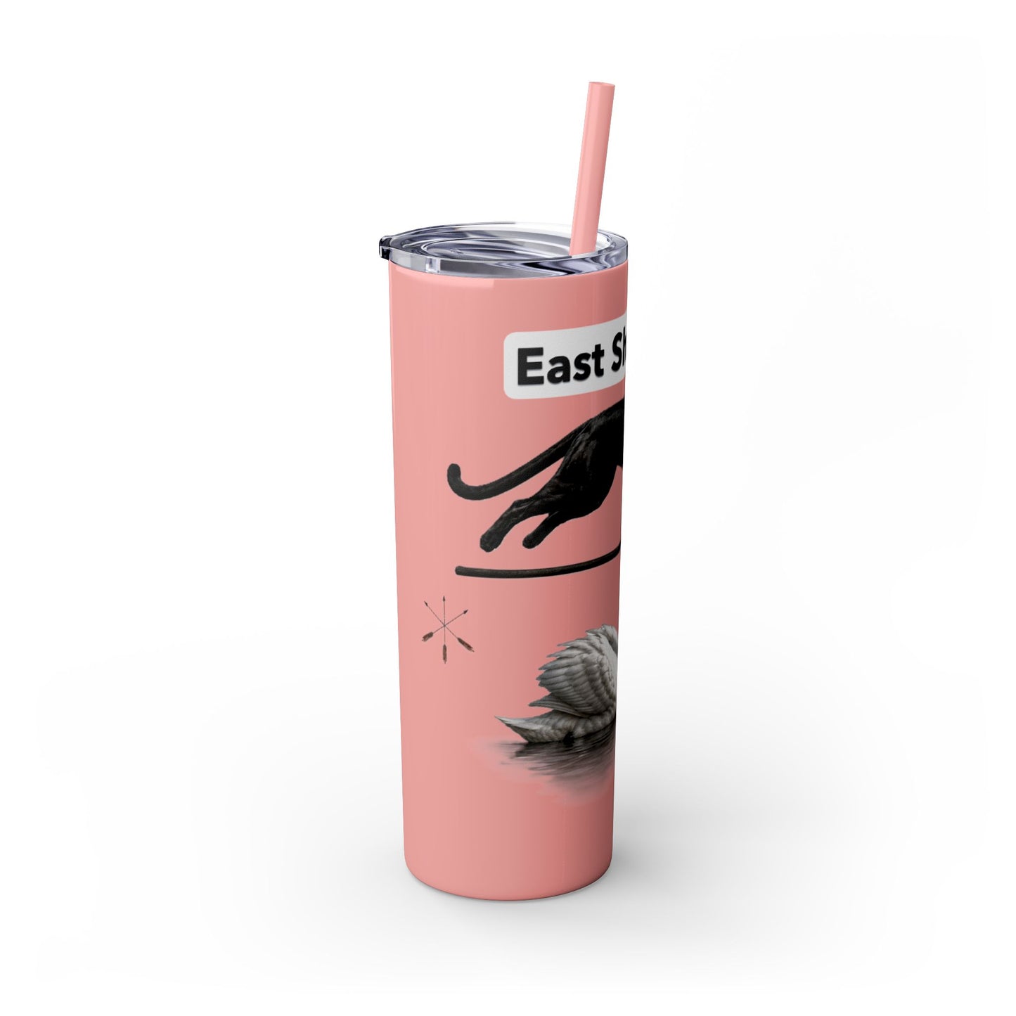 Shawnee East Skinny 20oz Tumbler with Straw — East Shawano River Swan & Otter Design