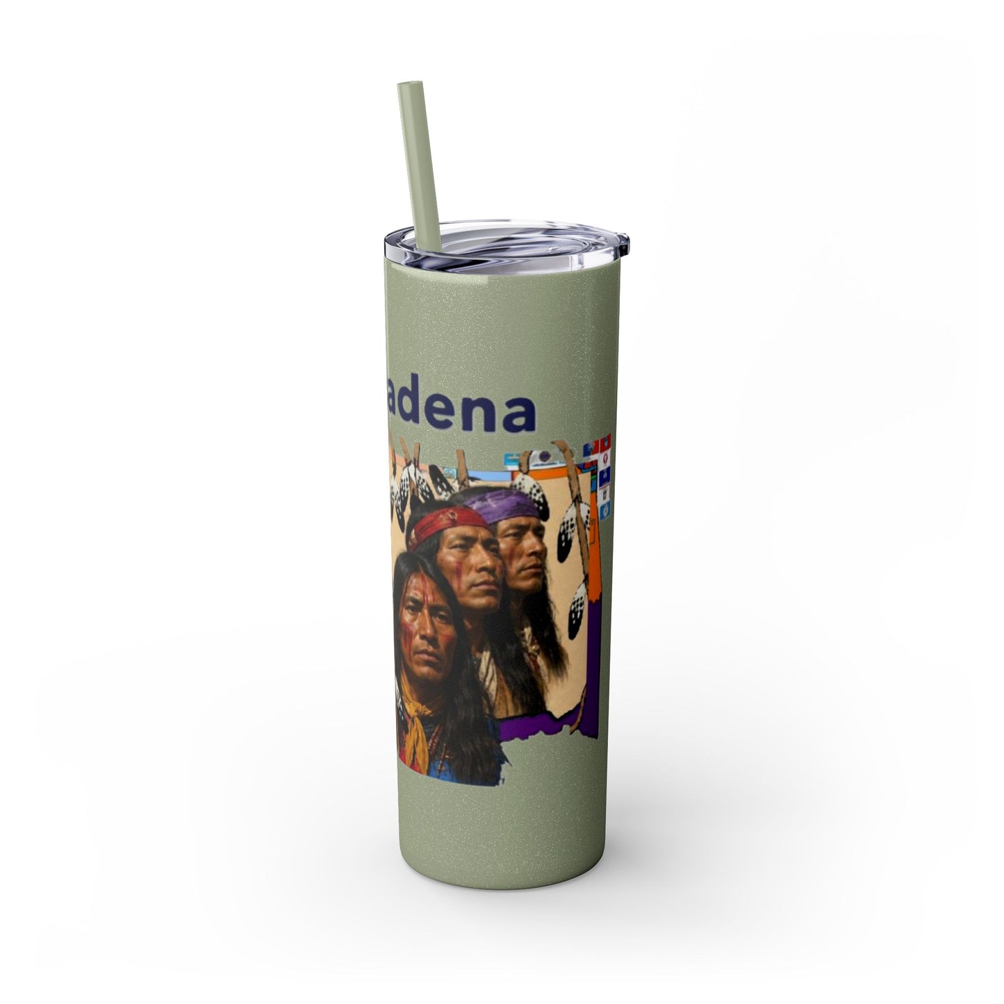 Apache 20oz Skinny Tumbler with Straw — Colorful Retro Design "Naishade"