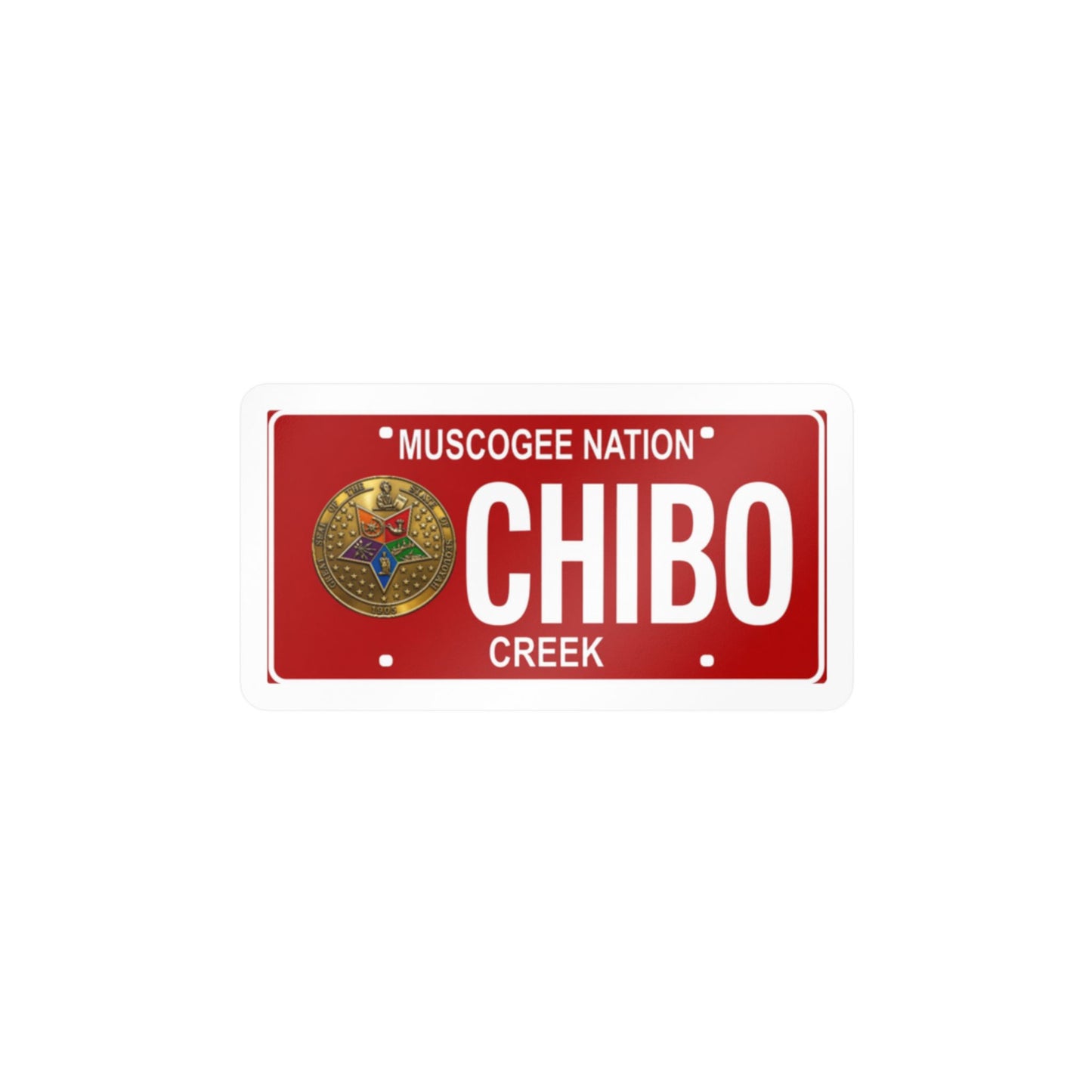 Chibo Creek Muscogee Nation License Plate Sticker — Kiss-Cut Vinyl Decal