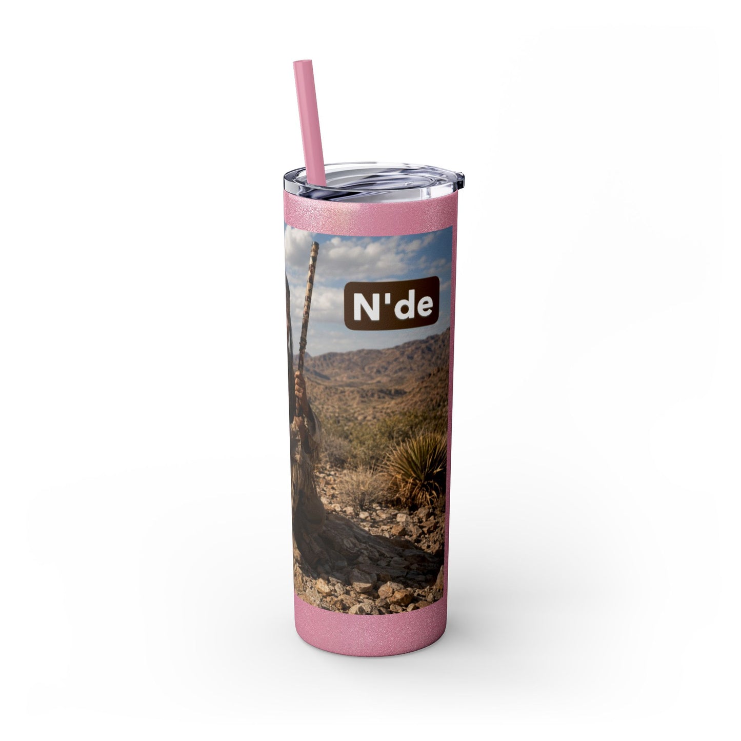 Ft. Sill Apache 20oz Skinny Tumbler with Desert Native Warrior Photo Wrap