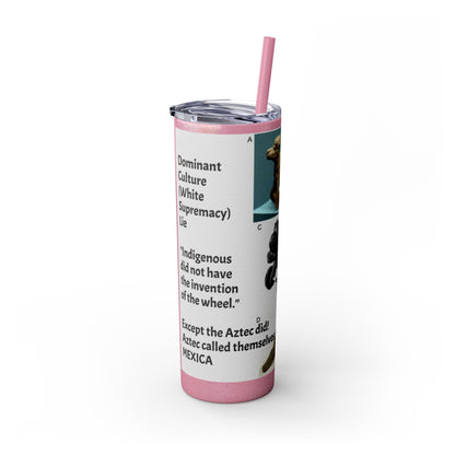 Aztec 20oz Skinny Tumbler - Educational Indigenous Artifacts Design