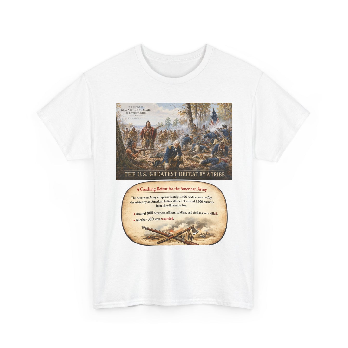 Chief Little Turtle Historical Battle Tee — "The U.S. Greatest Defeat by a Tribe" Cotton T-Shirt