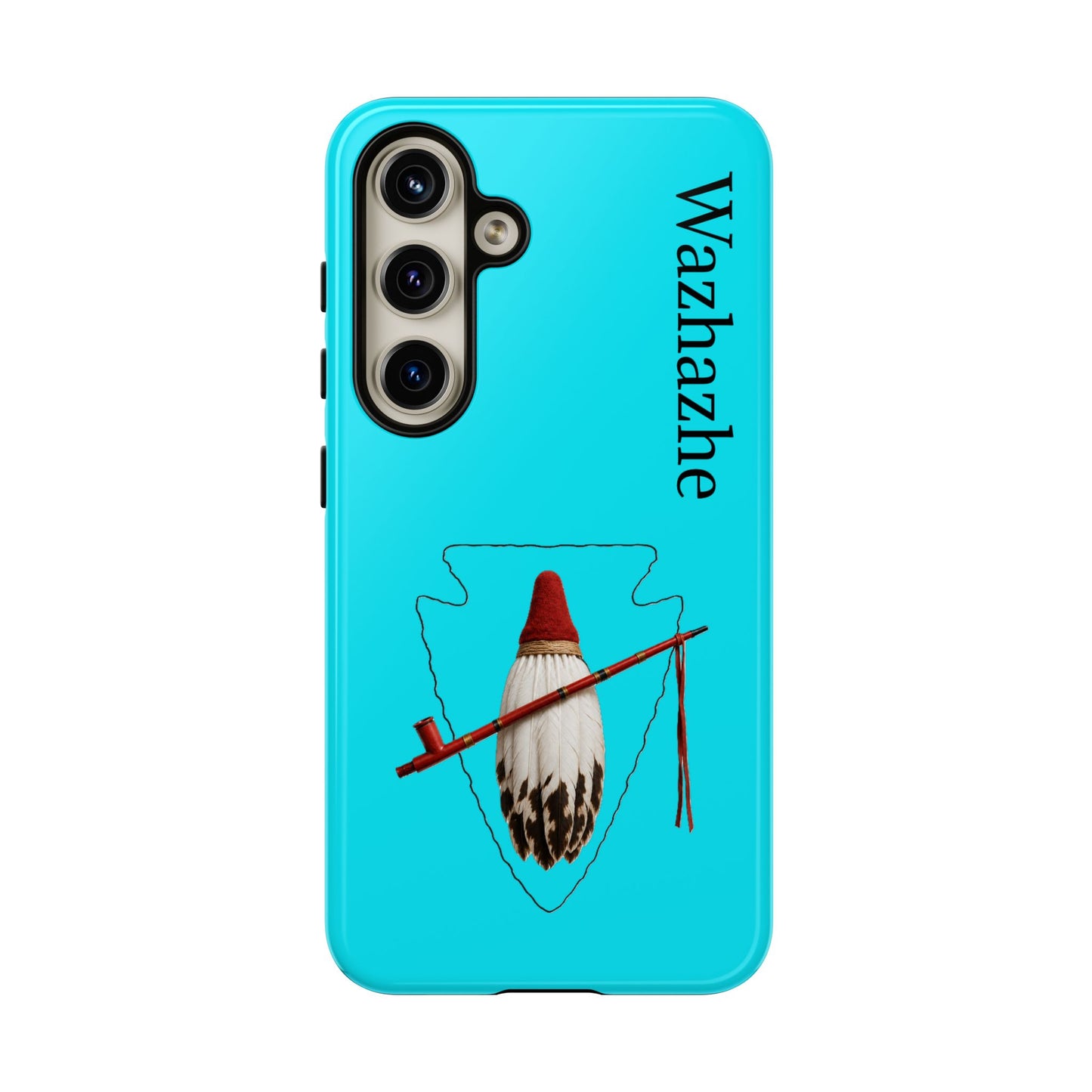 Osage Phone Case — Wazhahze Tribal Shield Design (Native Feather & Tomahawk)