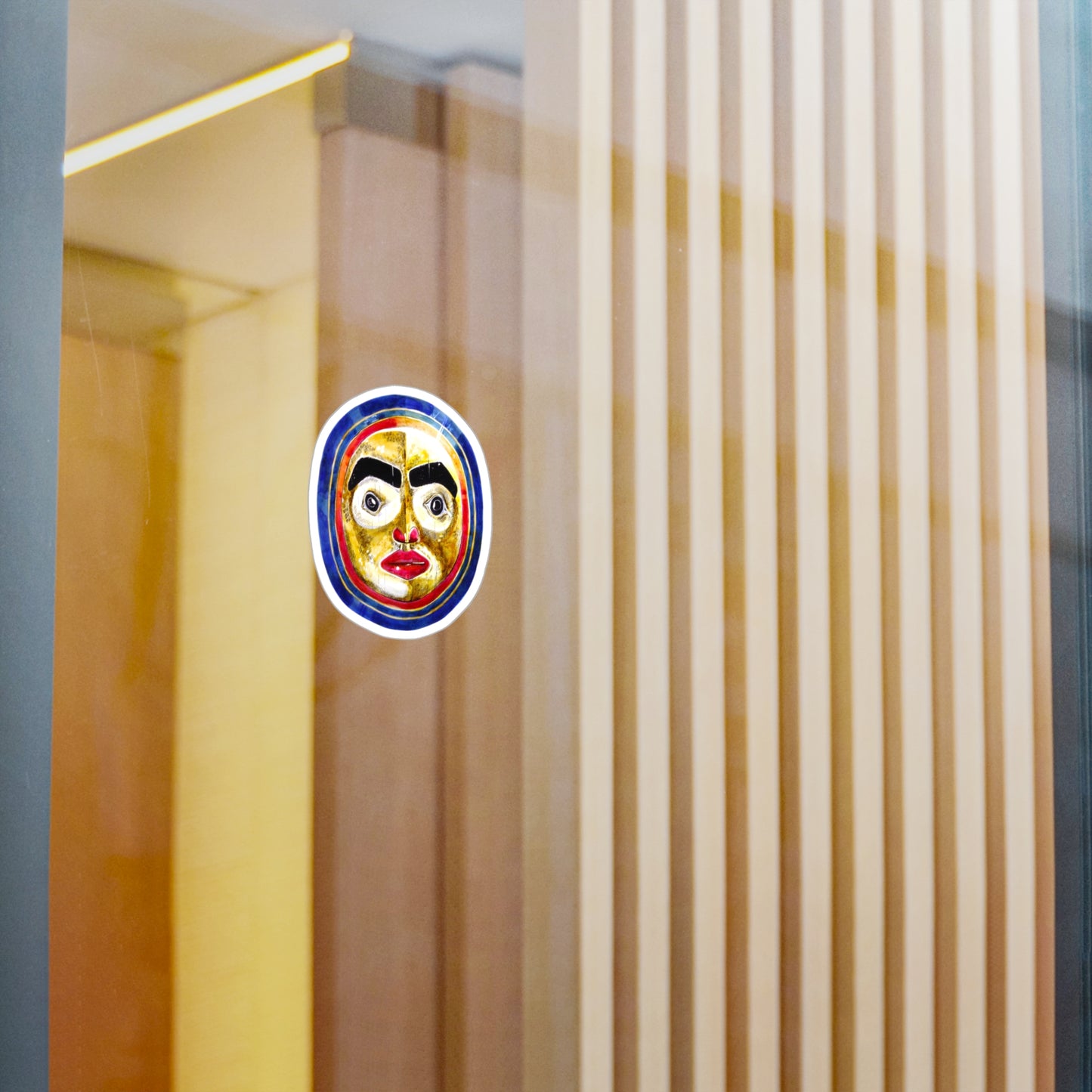Mask Face Vinyl Decal — Colorful Tribal Sticker for Laptops, Windows & Water Bottles