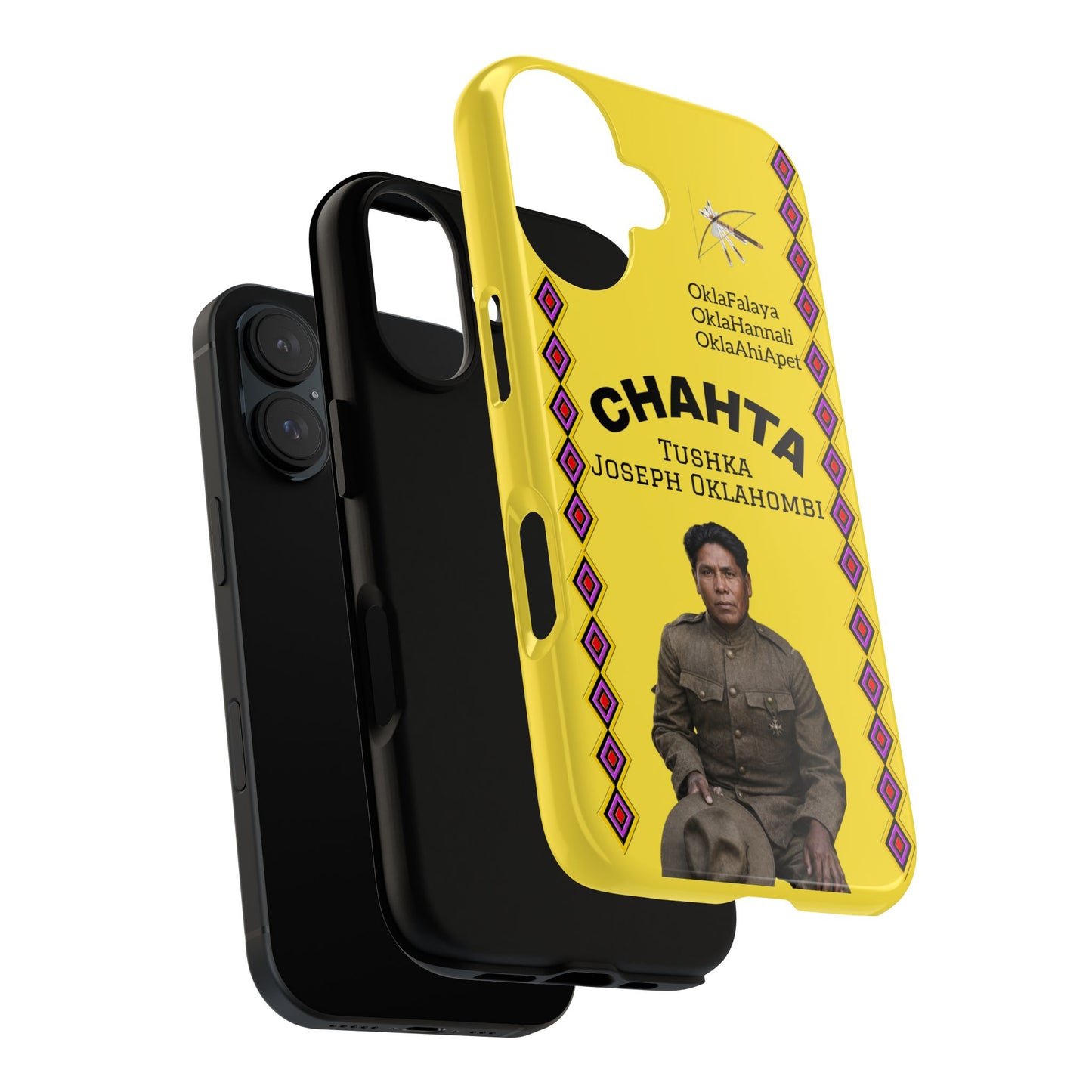 Chahta Tushka Joseph Oklahombi Yellow Phone Case — Native American Tribute Protective Cover