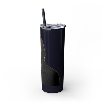 Chitto Harjo 20oz Skinny Tumbler with Classic Native American Portrait — Travel Straw Cup
