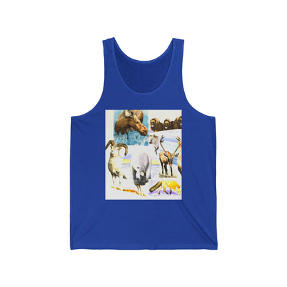 Wildlife Collage Tank Top — Vintage Animals & Arrow Back Graphic