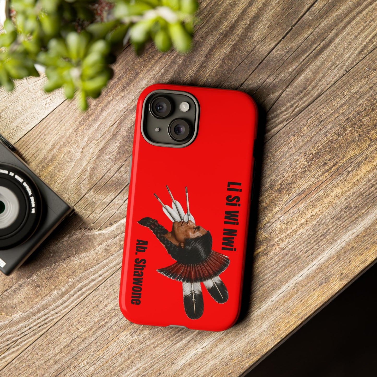 Absentee Shawnee Headdress Phone Case — 'Li Si Wi Ni' Design