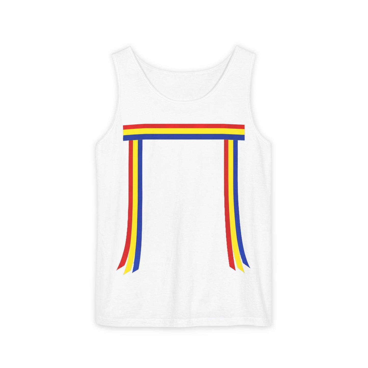 Blue Ribbon Shirt inpired Tank Top — Minimal Rainbow Ribbon Graphic