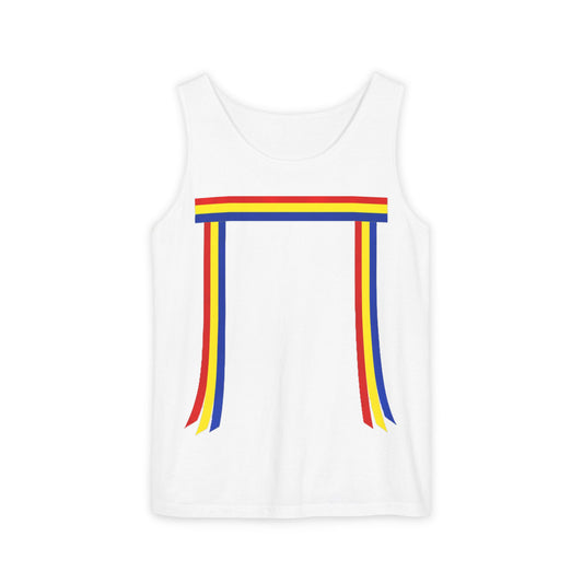 Blue Ribbon Shirt inpired Tank Top — Minimal Rainbow Ribbon Graphic