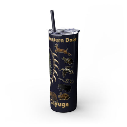 Seneca Cayuga Skinny Tumbler with Straw, 20oz