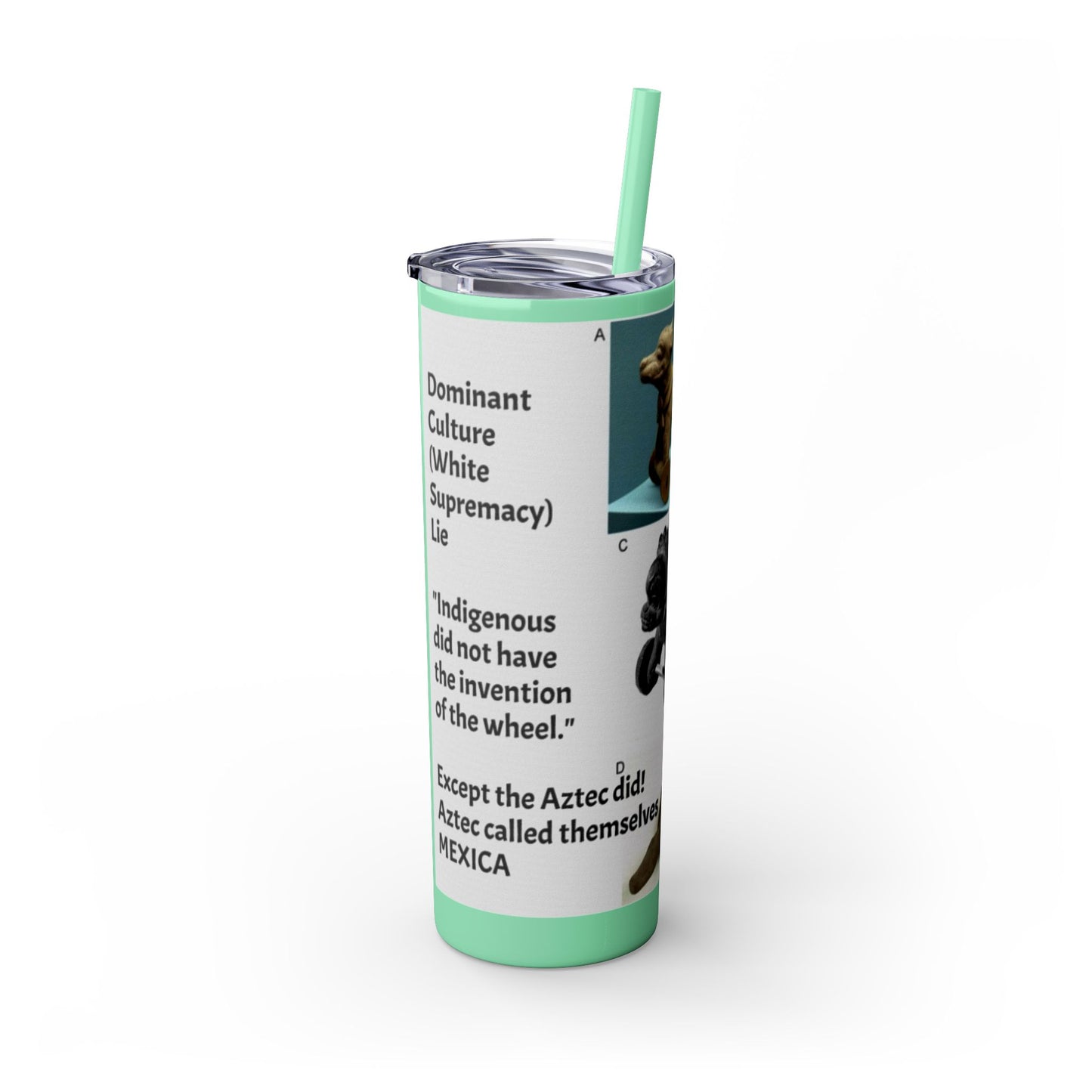 Aztec 20oz Skinny Tumbler - Educational Indigenous Artifacts Design