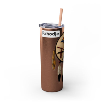 Iowa 20oz Skinny Tumbler with Native Dreamcatcher Design - 'Pahodje' Travel Straw Cup