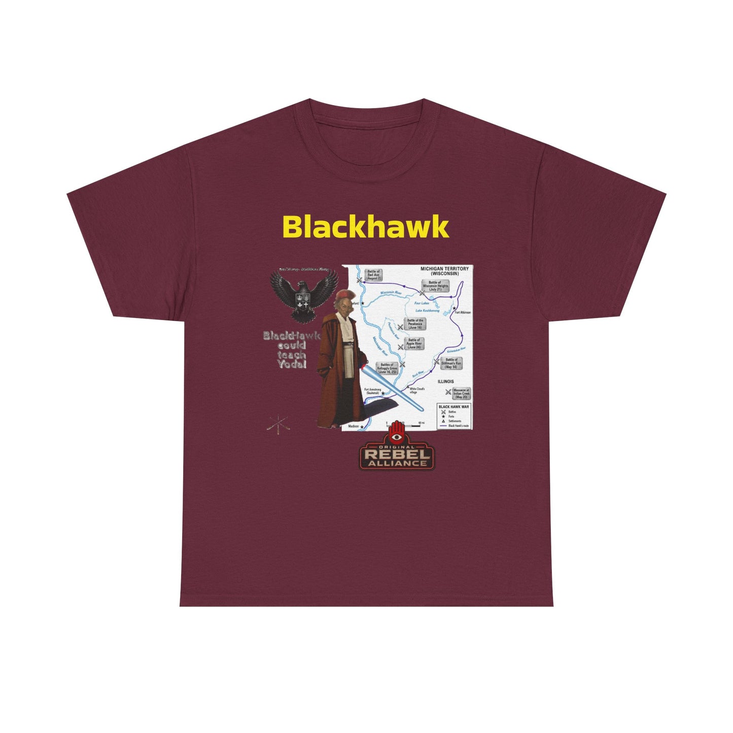 Blackhawk Rebel Trail Vintage Map Graphic T-Shirt